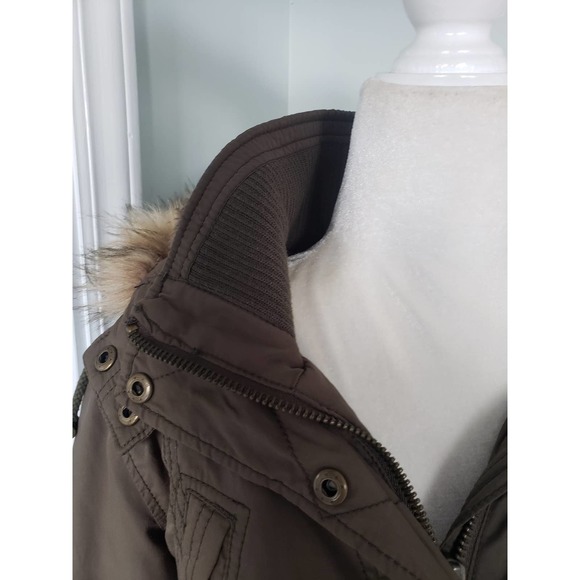 Rare AE Vintage green faux fur lined utility coat - Picture 6 of 9
